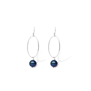 La Pierre Black Fresh Water Pearl Earrings W/S