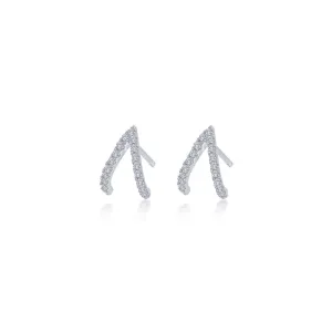 Lafonn Modern V-Shaped Stud Earrings