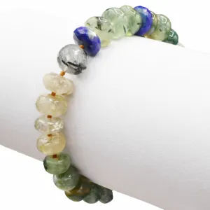 Lapis, Pyrite   Chrysoprase Gemstone Tassel Bracelet