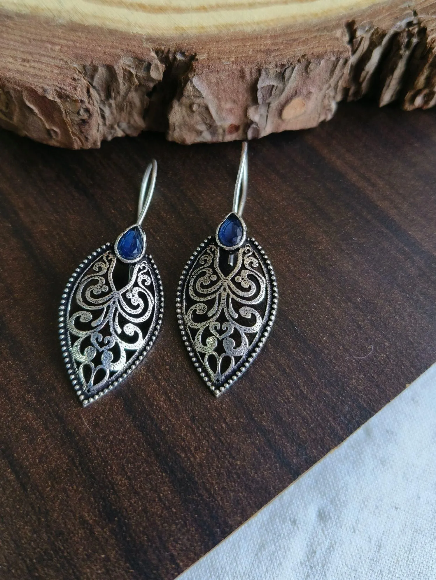 Leaf Oxidised Hook Earrings | Sarichka