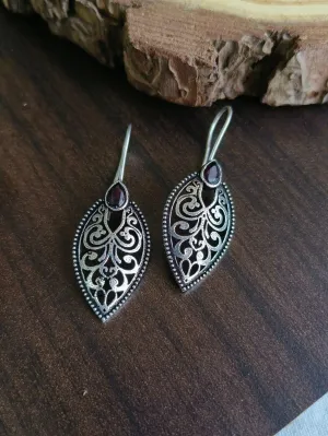 Leaf Oxidised Hook Earrings | Sarichka