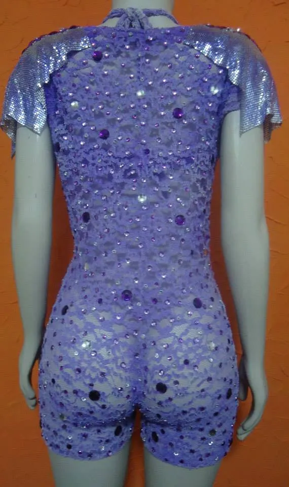 Lilac Laced Mesh Sparkling Passista Wear.