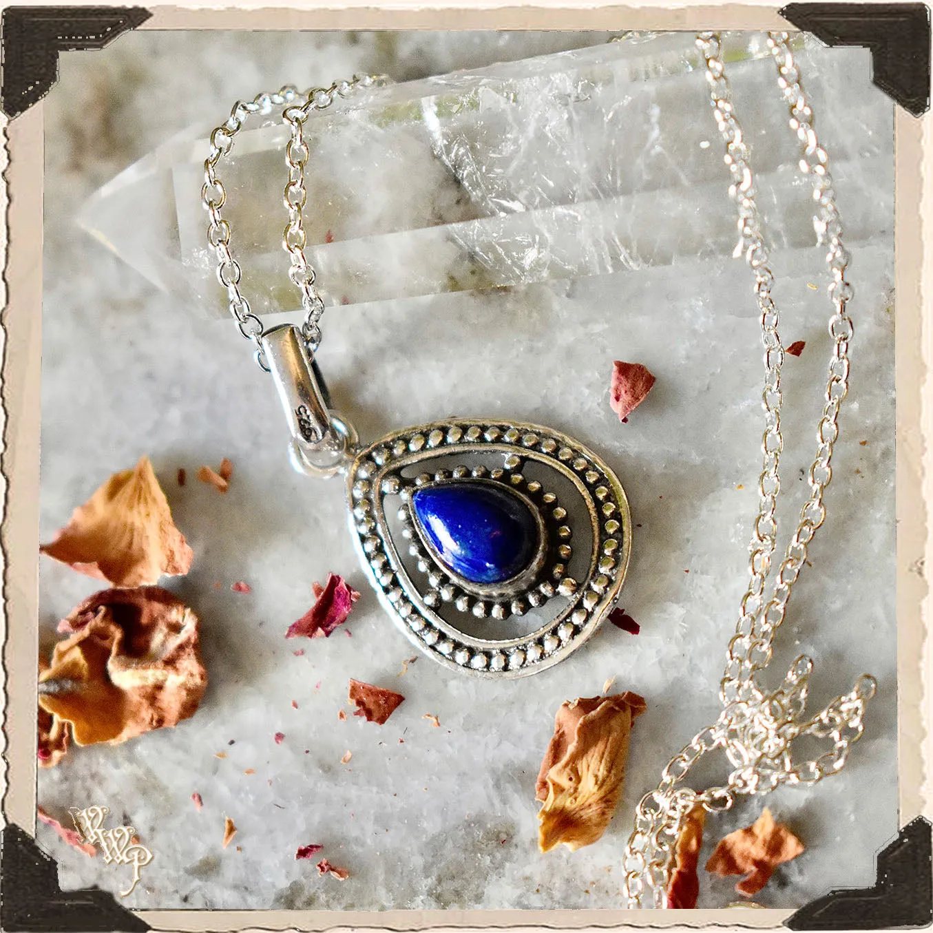 LIMITED EDITION : LAPIS LAZULI NECKLACE . Cosmic Awareness & Spiritual Awakening. Sterling Silver.