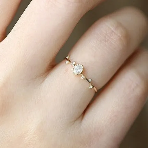 Luxury 925 Silver Jewelry Rings Inlaid AAA Zircon Gemstones Gold Color