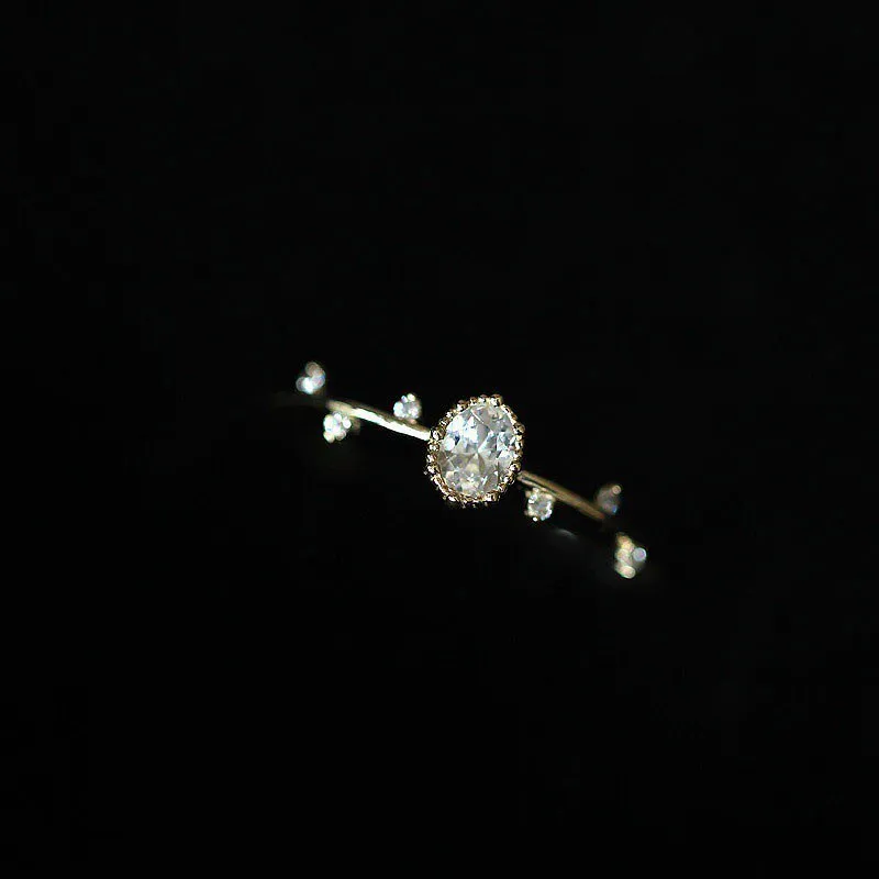 Luxury 925 Silver Jewelry Rings Inlaid AAA Zircon Gemstones Gold Color