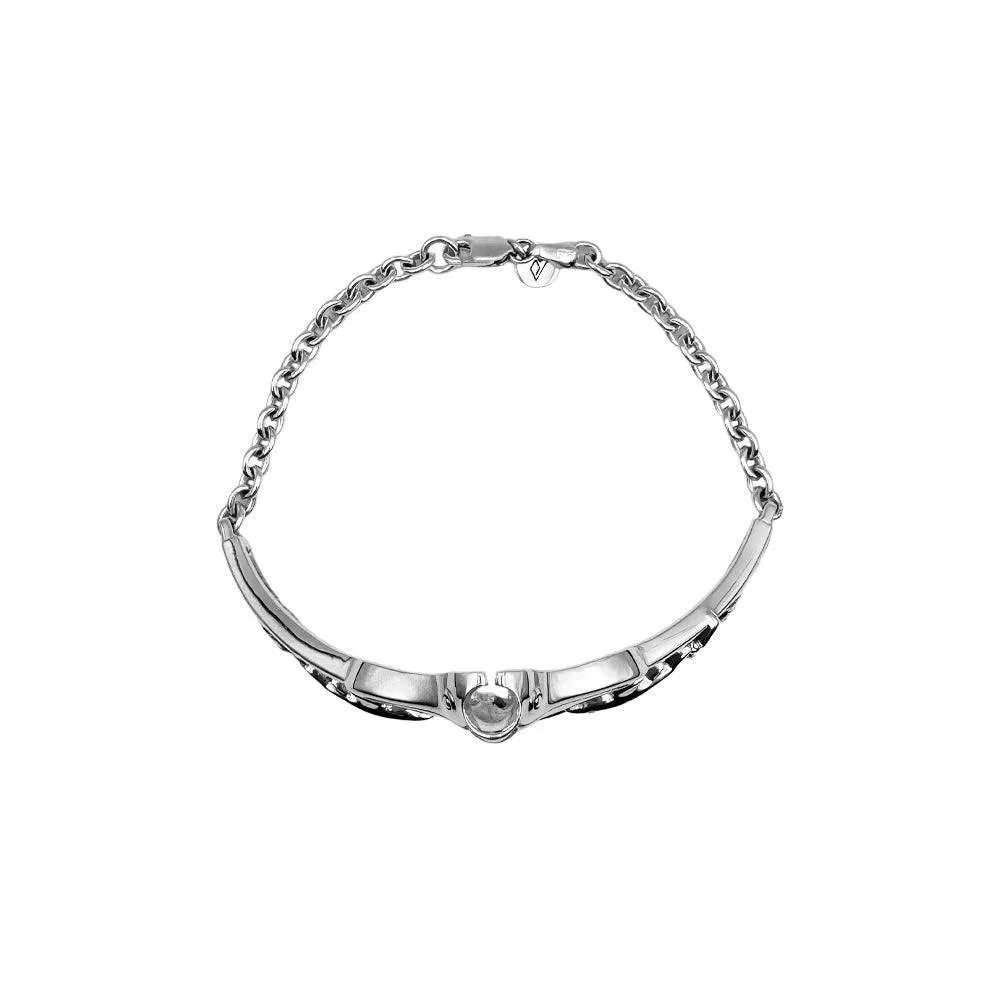 Manta Rays and Sharks Sterling Silver Chain Bracelet TBA309