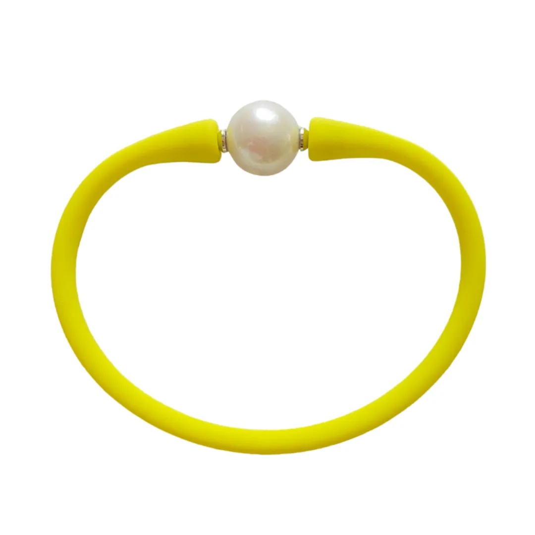 Maui Bracelet - Freshwater Pearl - Fluorescent Chartruese