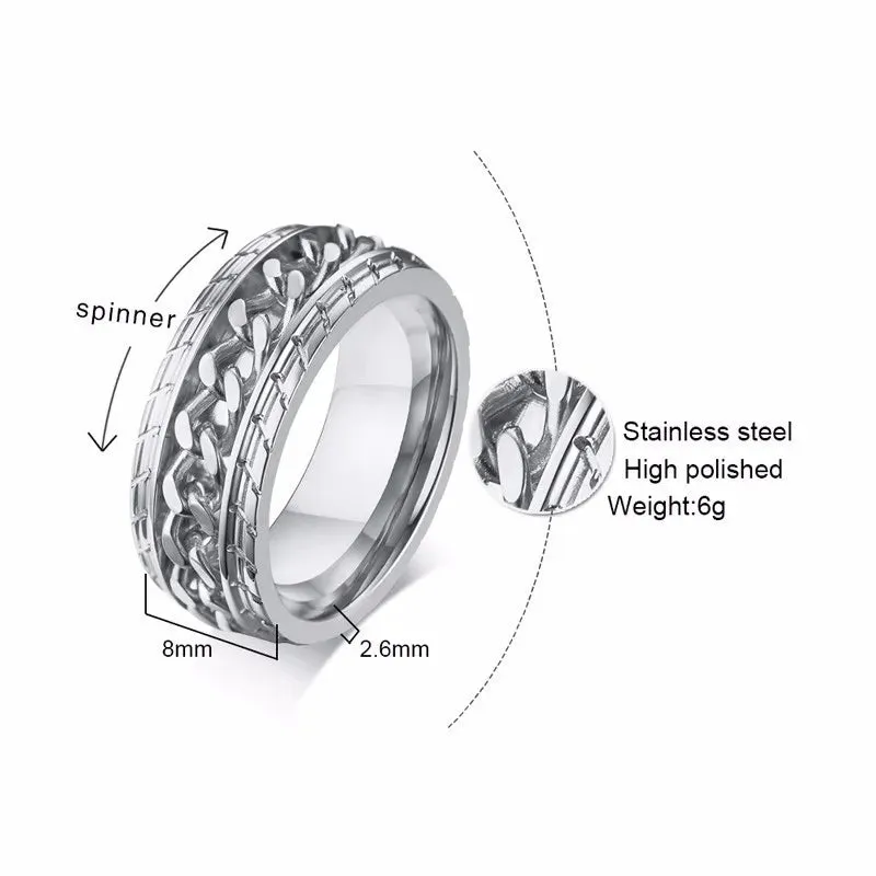 Meditation Ring Men Spinner Spinning Ring