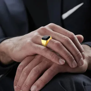 Men Ring Black Carnelian Signet Rings