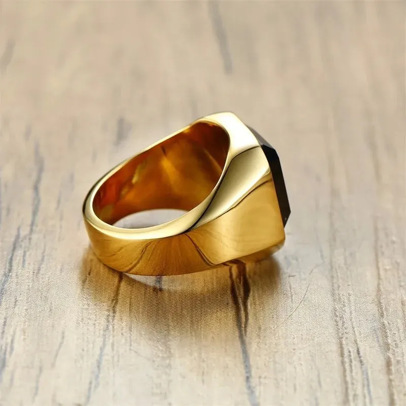 Men Ring Black Carnelian Signet Rings
