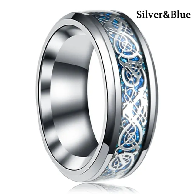 Men's Stainless Steel Dragon Ring - 6-13 sizes available