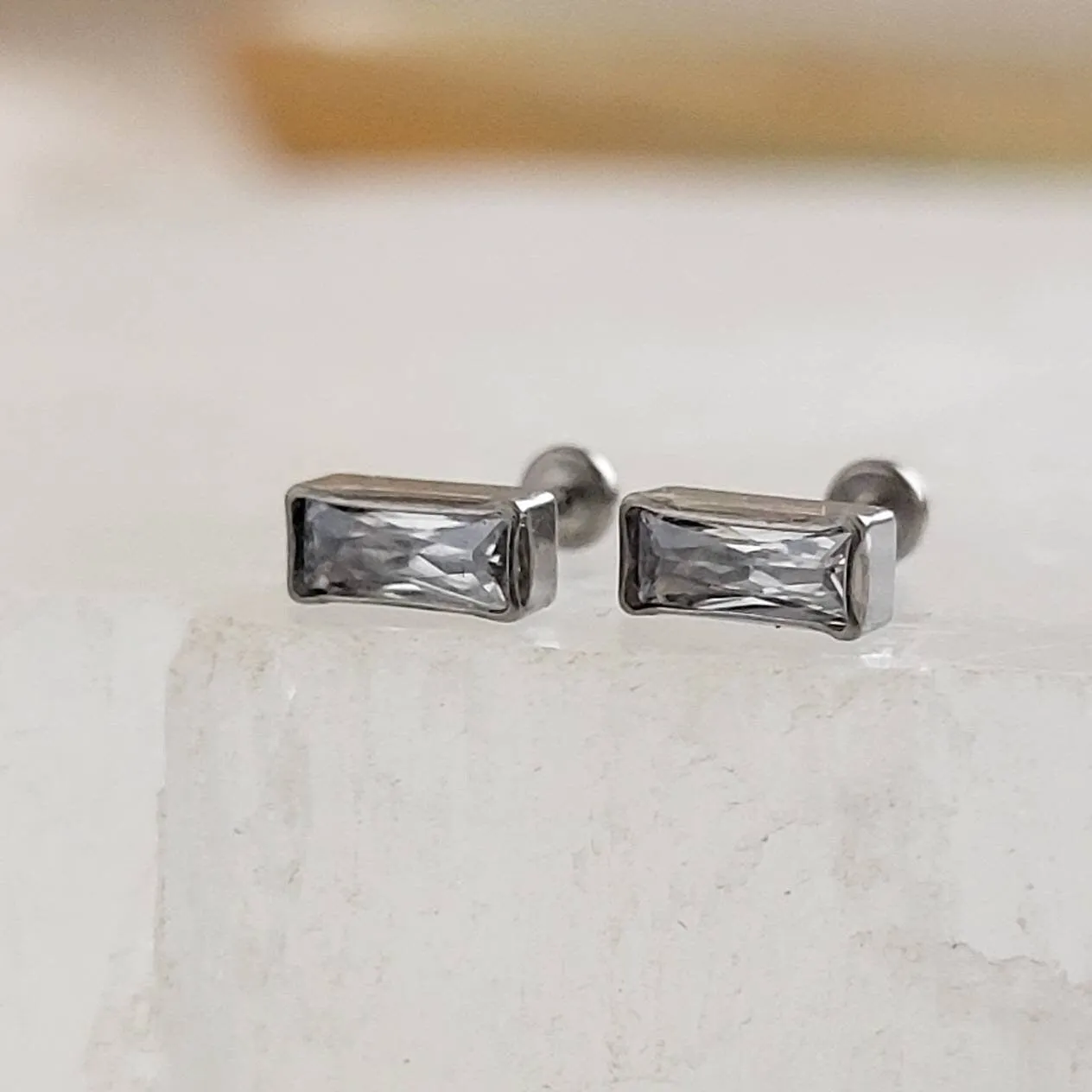 Modern Baguette Studs