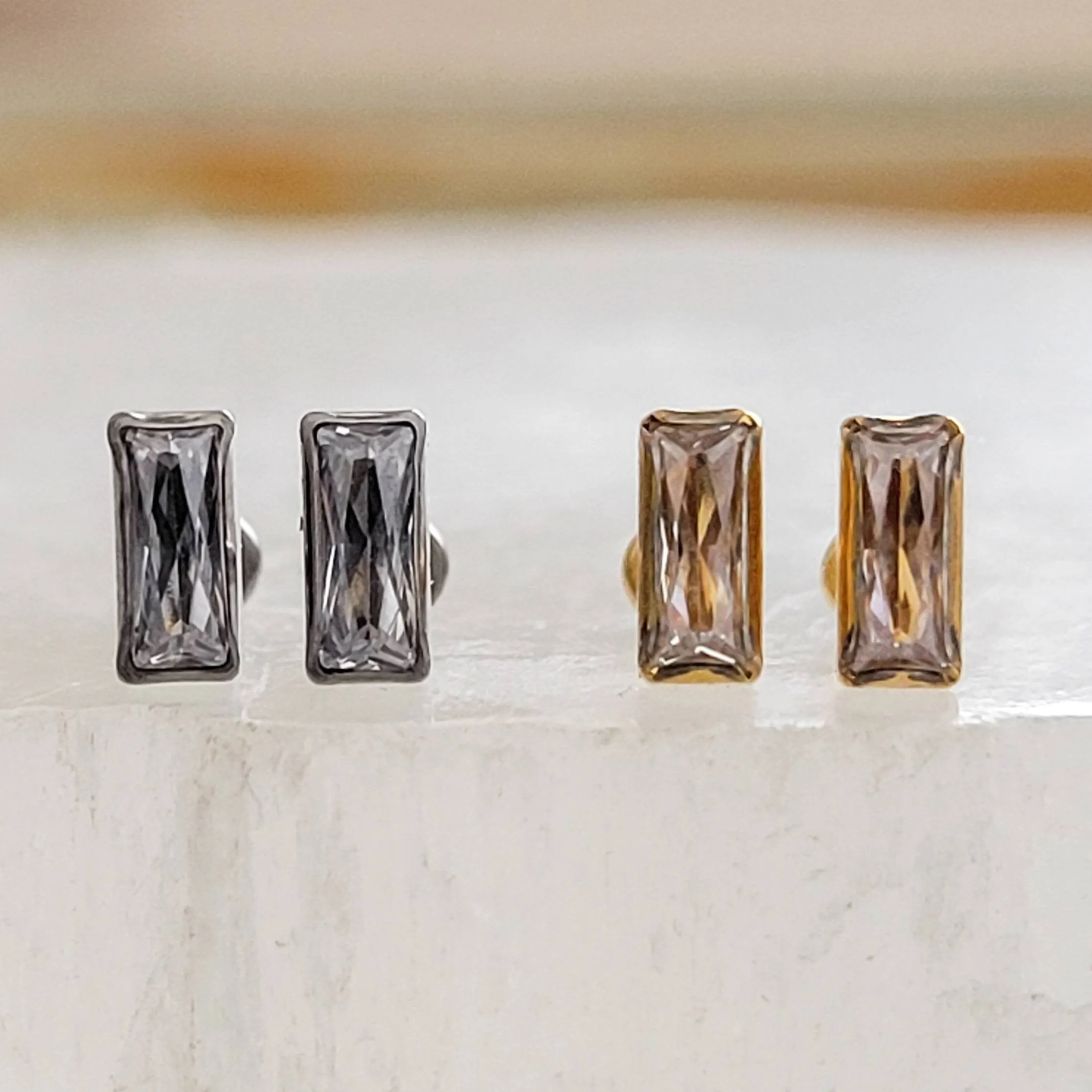 Modern Baguette Studs