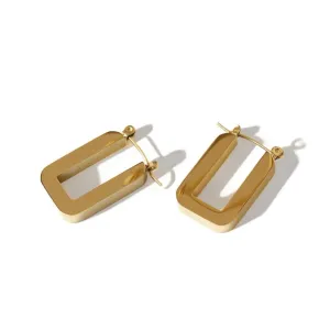 Modern Medium Rectangle Hoops Earrings
