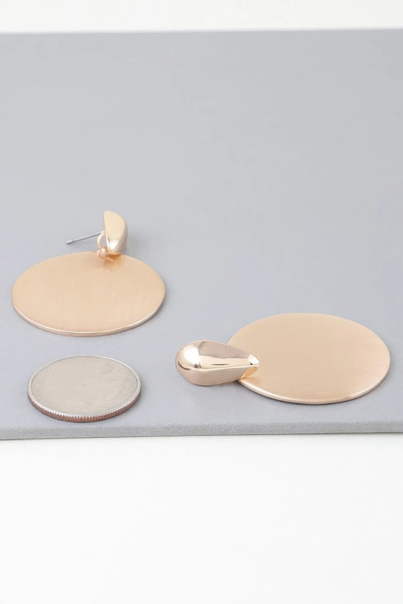 Modern Sleek Disc Drop Earrings