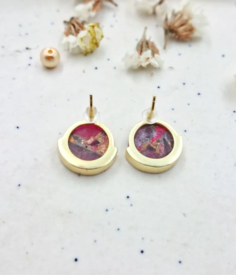 Mohave Round Cut Semi Precious Stud Earrings