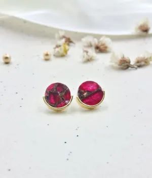 Mohave Round Cut Semi Precious Stud Earrings