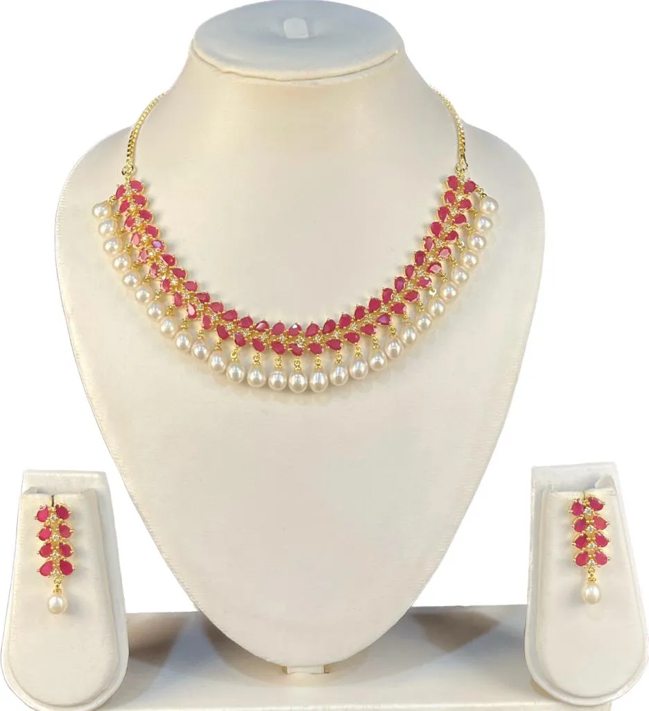 My Pearls Breathtaking Hanging White Pearl Set