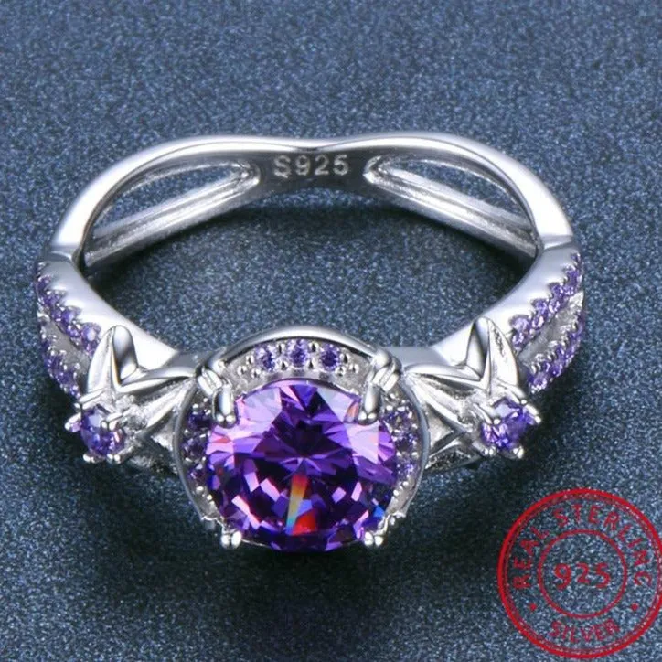 Natural Alexandrite Purple Gemstone Ring 925 Sterling Silver Women Jewelry
