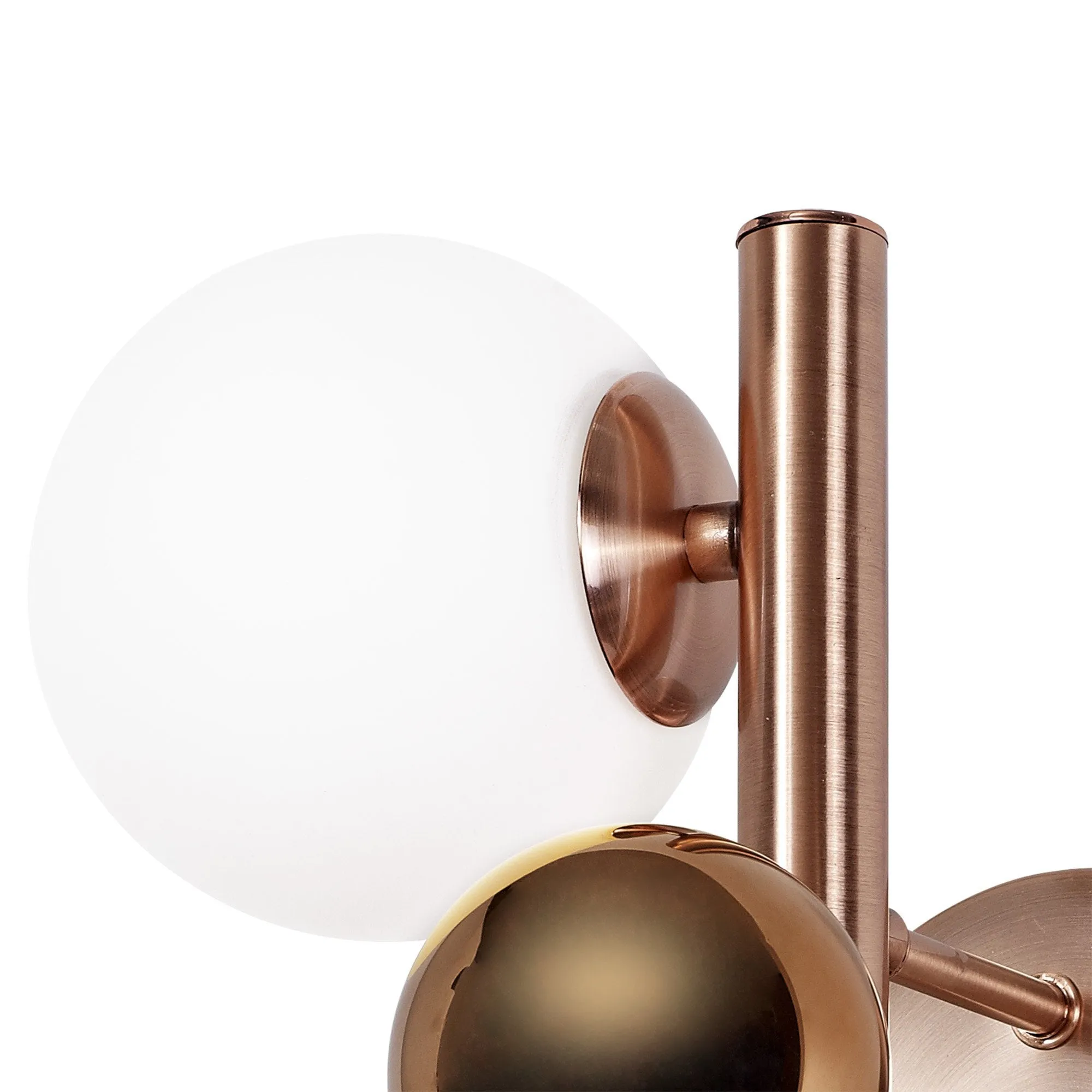 Nelson Lighting NL76649 Ravenna Wall Lamp 2 Light Antique Copper/Opal & Copper Glass