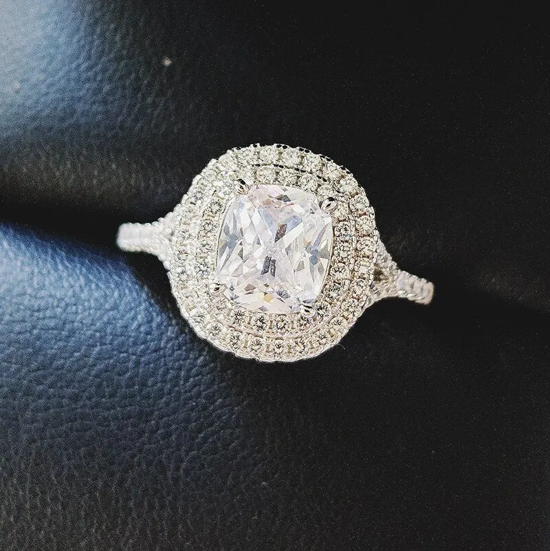 New Arrivals Stunning Pink Yellow Cushion Cut AAA  Quality CZ Diamonds Luxury Rings