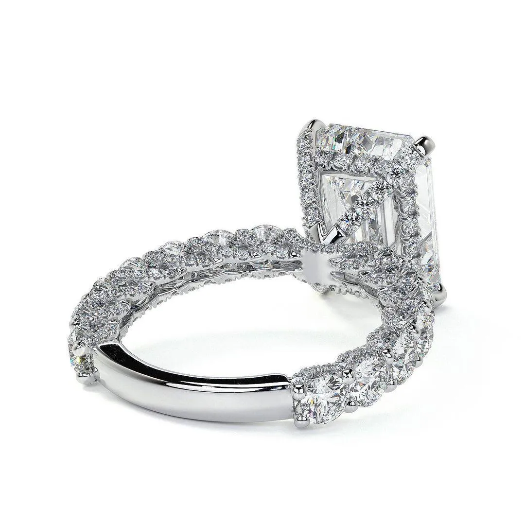 New Luxury Princess Cut Silver Color AAA  CZ Diamonds Designer Engagement Rings