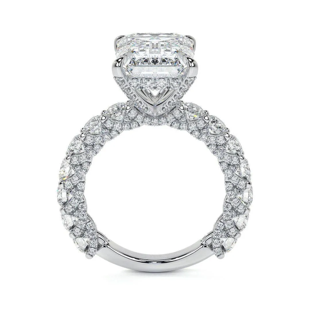 New Luxury Princess Cut Silver Color AAA  CZ Diamonds Designer Engagement Rings