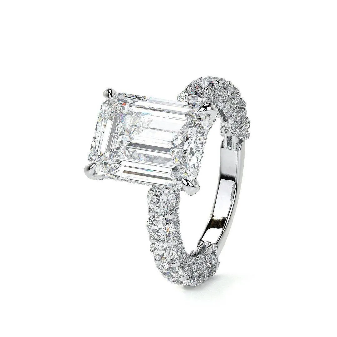New Luxury Princess Cut Silver Color AAA  CZ Diamonds Designer Engagement Rings