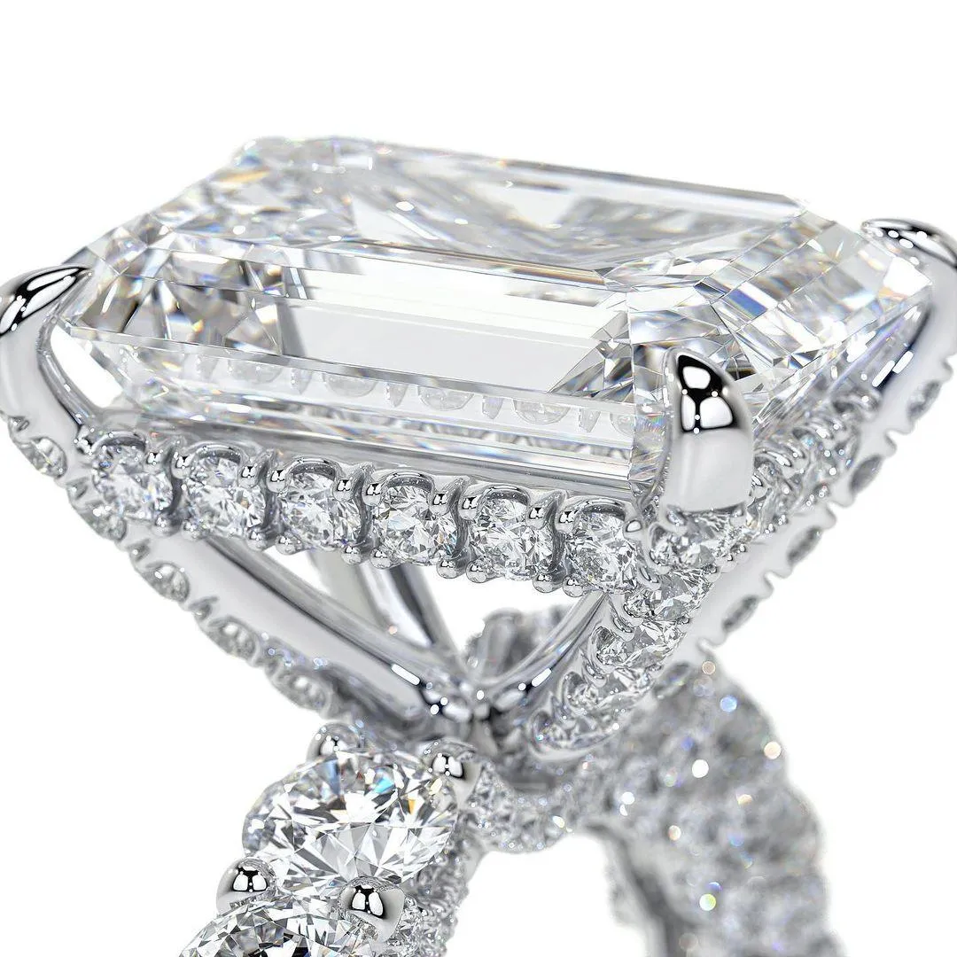 New Luxury Princess Cut Silver Color AAA  CZ Diamonds Designer Engagement Rings