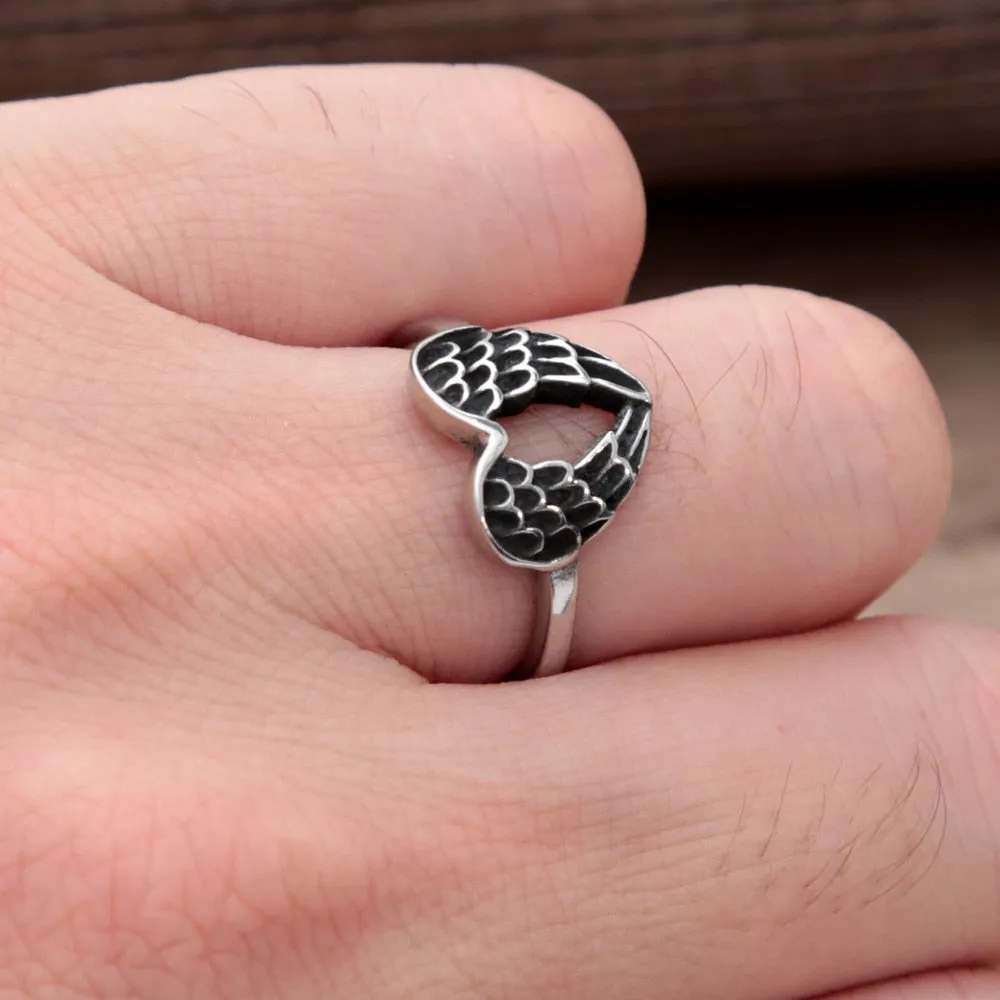 New Trendy Wings Of Angels Stainless Steel Rings for Women