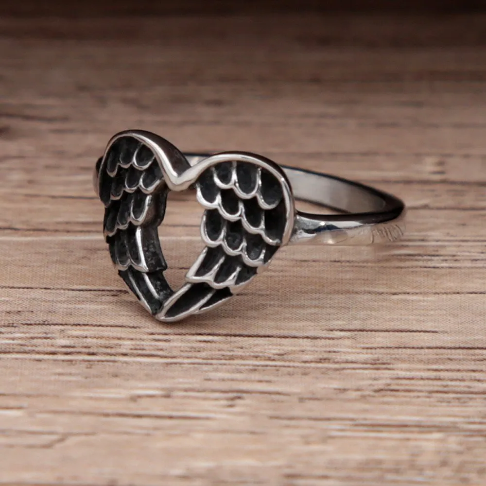 New Trendy Wings Of Angels Stainless Steel Rings for Women