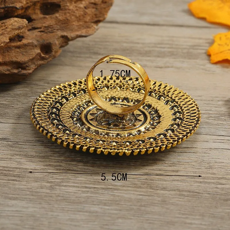 NEW VINTAGE RINGS  - Beautiful Big Round Women Midi Finger Boho Funky Crystal Statement Ring