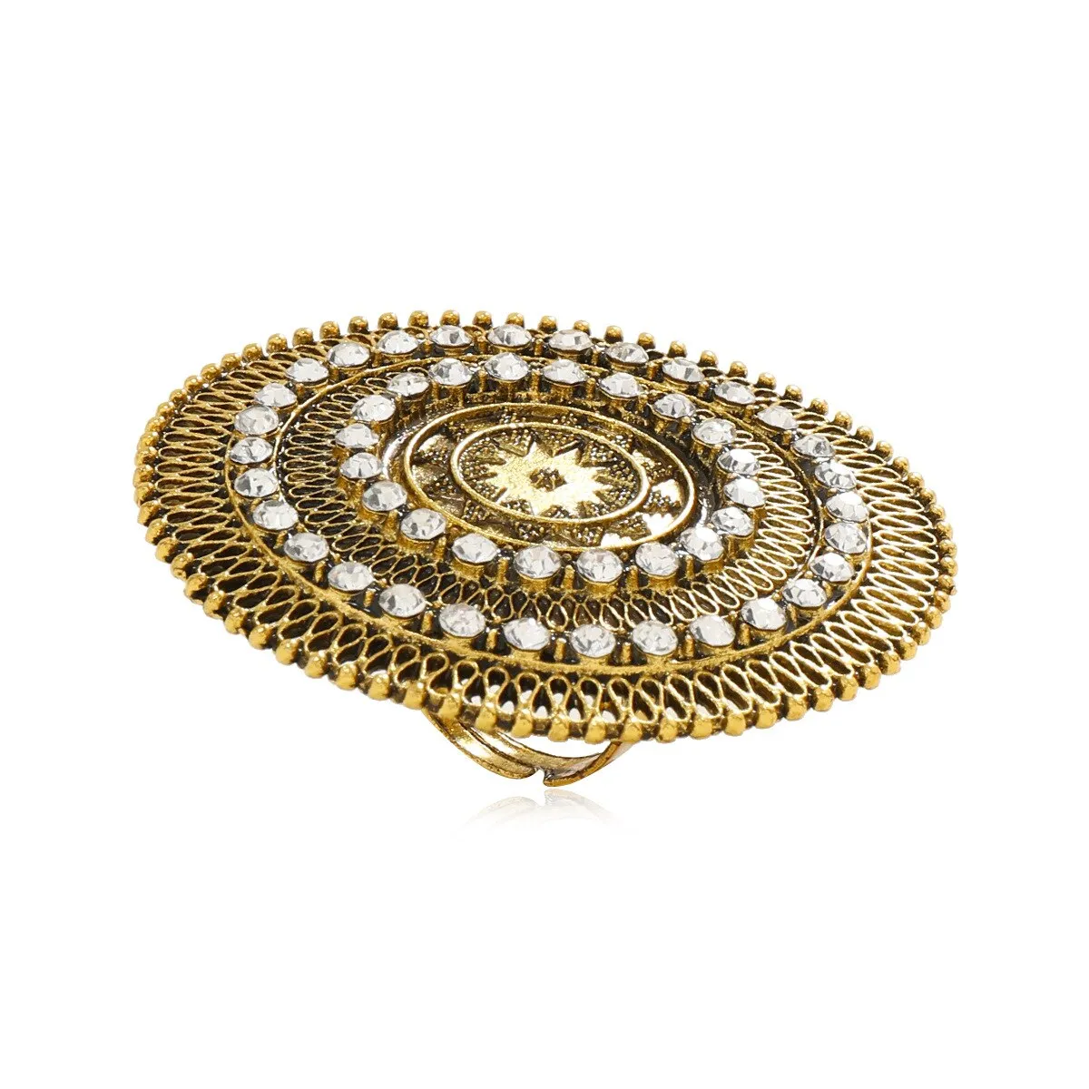 NEW VINTAGE RINGS  - Beautiful Big Round Women Midi Finger Boho Funky Crystal Statement Ring