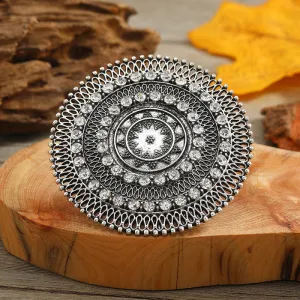 NEW VINTAGE RINGS  - Beautiful Big Round Women Midi Finger Boho Funky Crystal Statement Ring