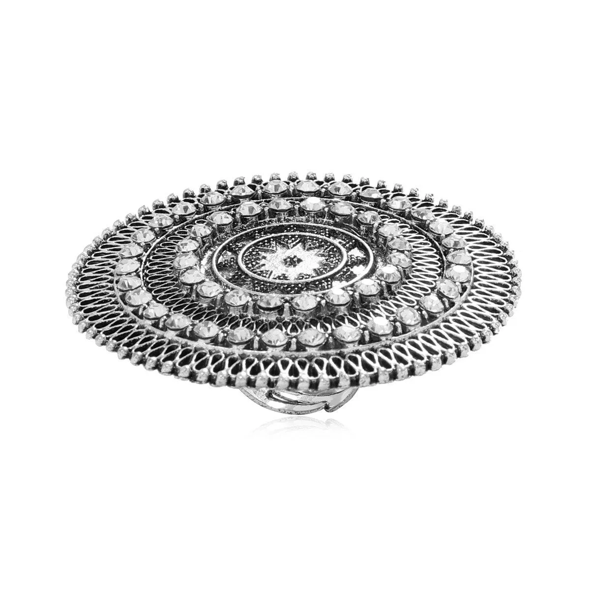 NEW VINTAGE RINGS  - Beautiful Big Round Women Midi Finger Boho Funky Crystal Statement Ring