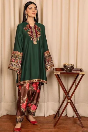 Nilofer Shahid - Persian Malachite - Pure khaddi Silk - 3 Piece