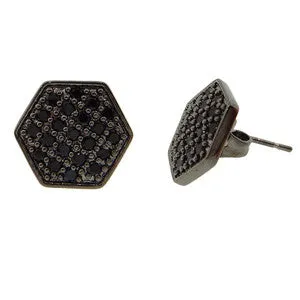 NYLA*STAR 'Pave' Hexagon Stud Earrings
