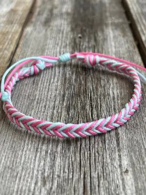 Ocean Blush Dania Braided Anklet Bracelet
