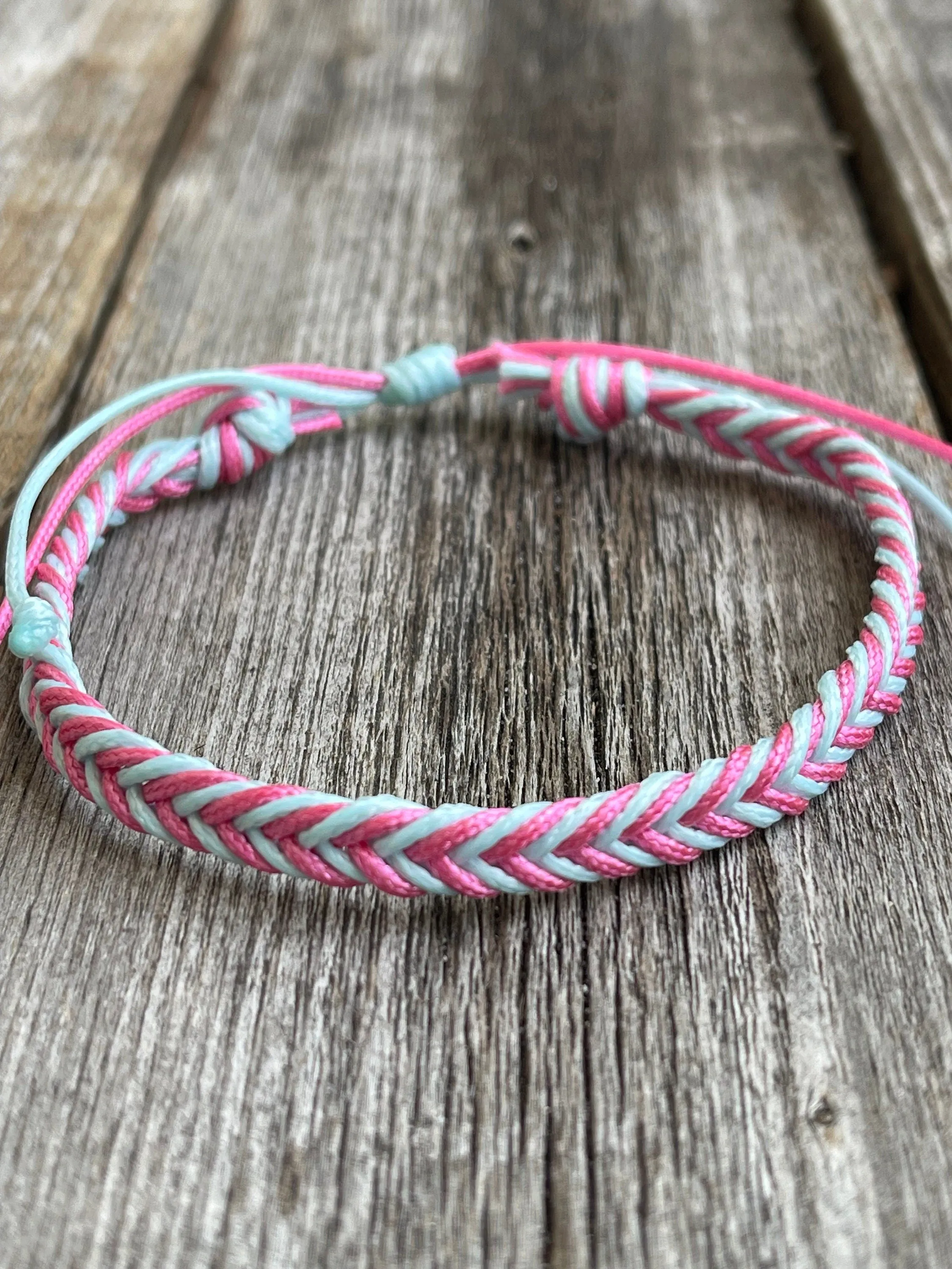 Ocean Blush Dania Braided Anklet Bracelet