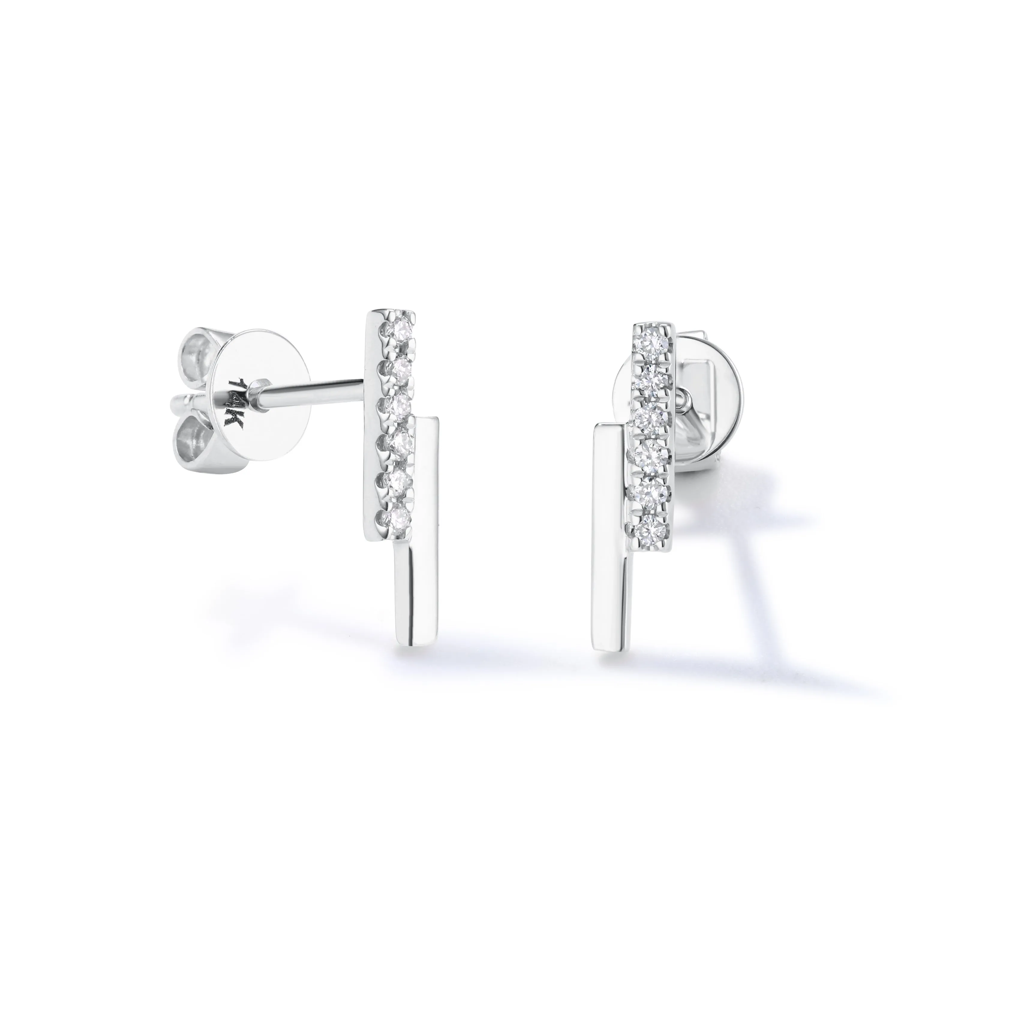 Orchid Gems Modern Minimal Diamond Earrings