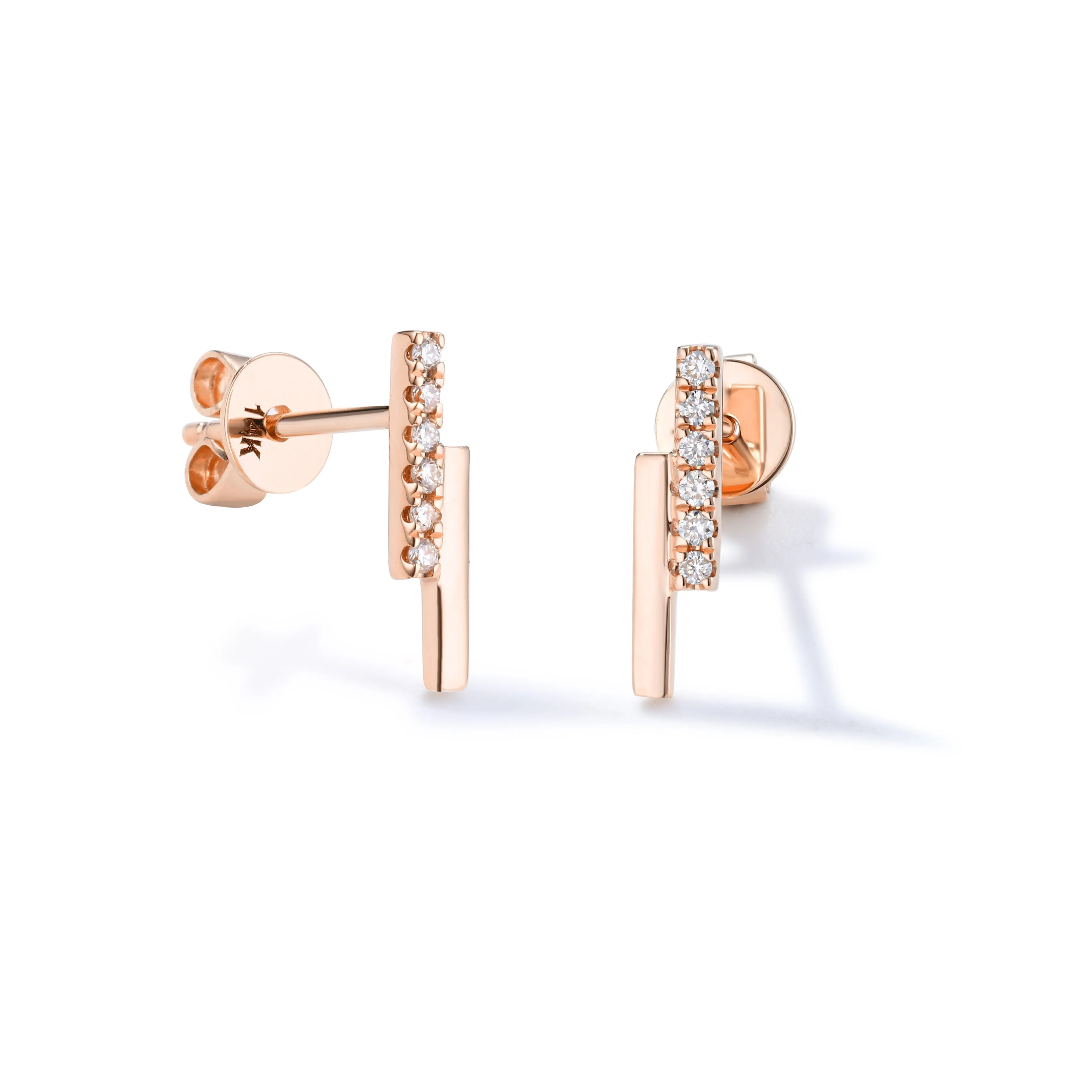Orchid Gems Modern Minimal Diamond Earrings