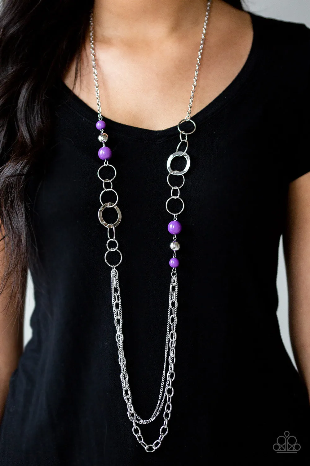 Paparazzi Modern Motley Purple Long Necklace