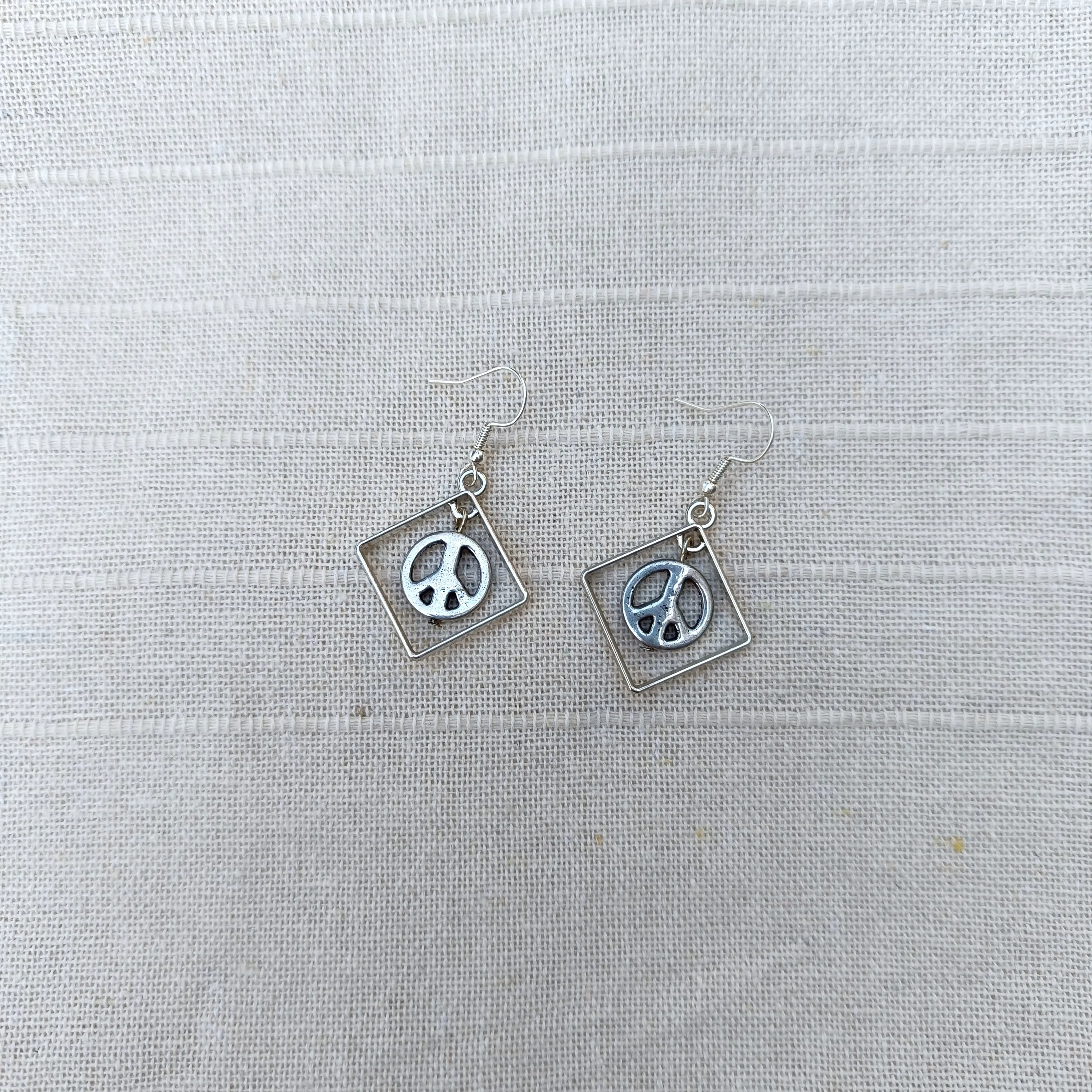 Peace Sign Dangle Earrings