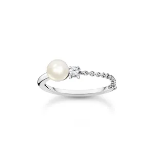 Pearl Ring With White Stone Silver | Thomas Sabo