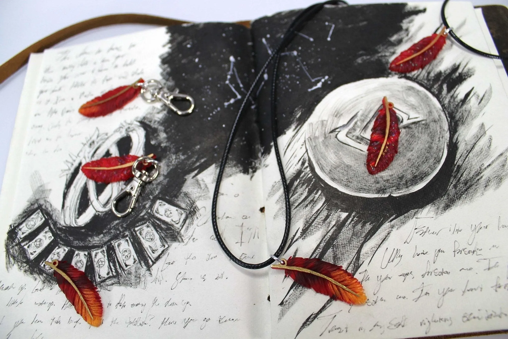 Phoenix Down Pendants Keychain / Necklace - Final Fantasy