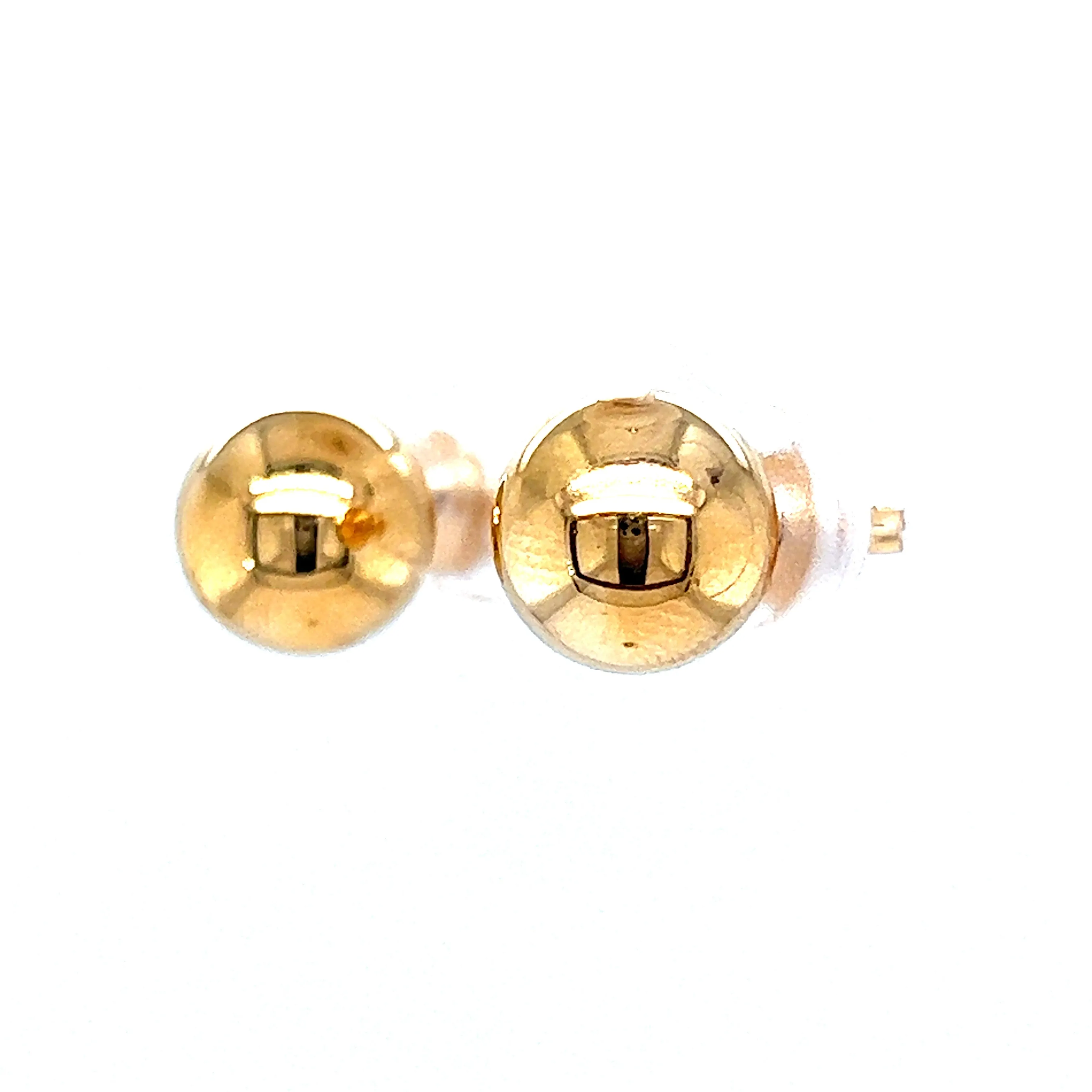 Polished Ball Stud Earrings in 14k Yellow Gold