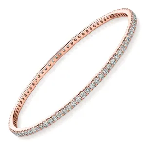 Premium Lab-Grown Diamond, 4 carat TW round brilliant bangle in 10 carat rose gold