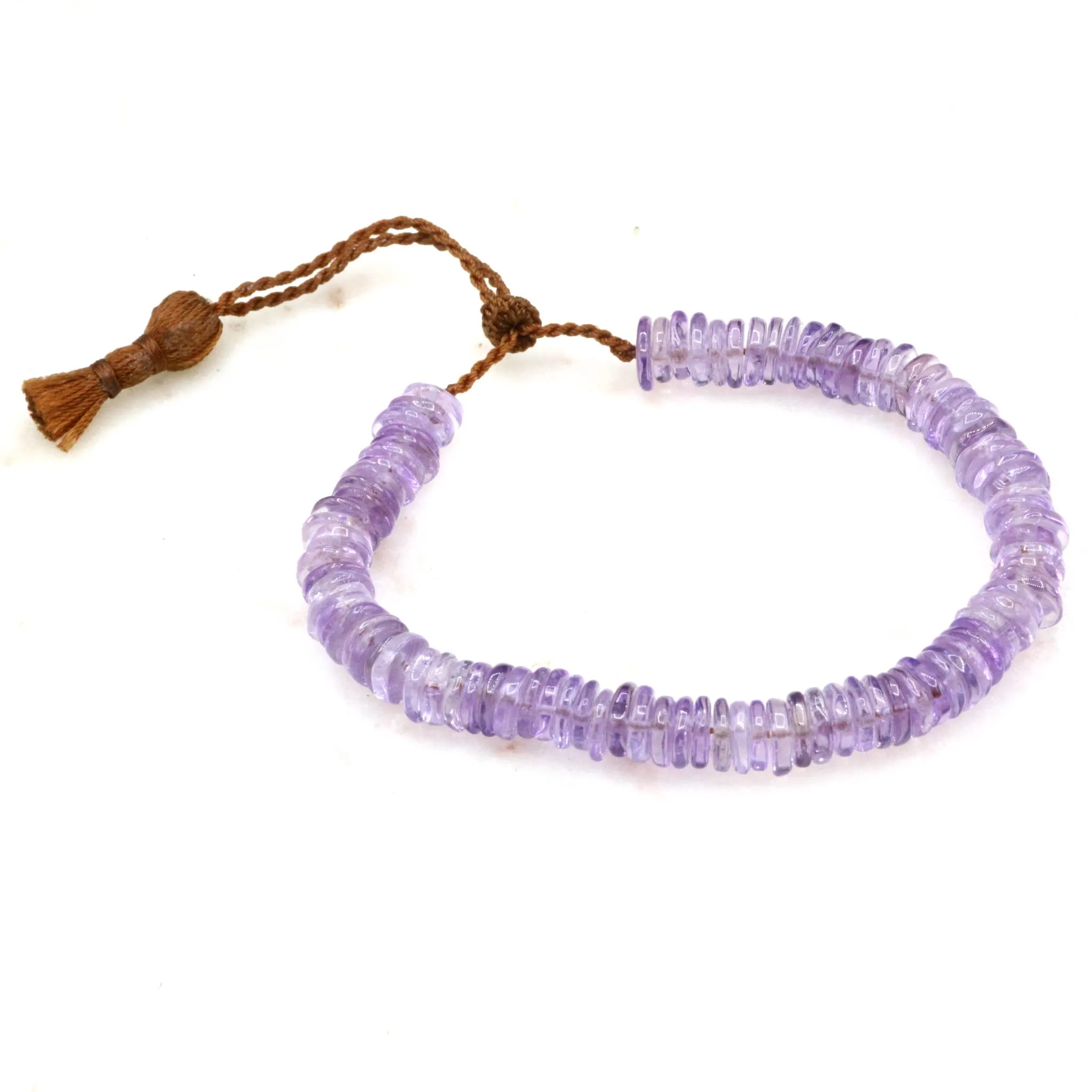 Purple Amethyst Gemstone Tassel Bracelet