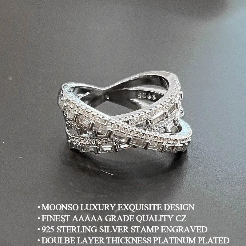 QUALITY RINGS New Arrival Luxury Multi-layered Crossover AAA  CZ Diamonds Fashion Rings