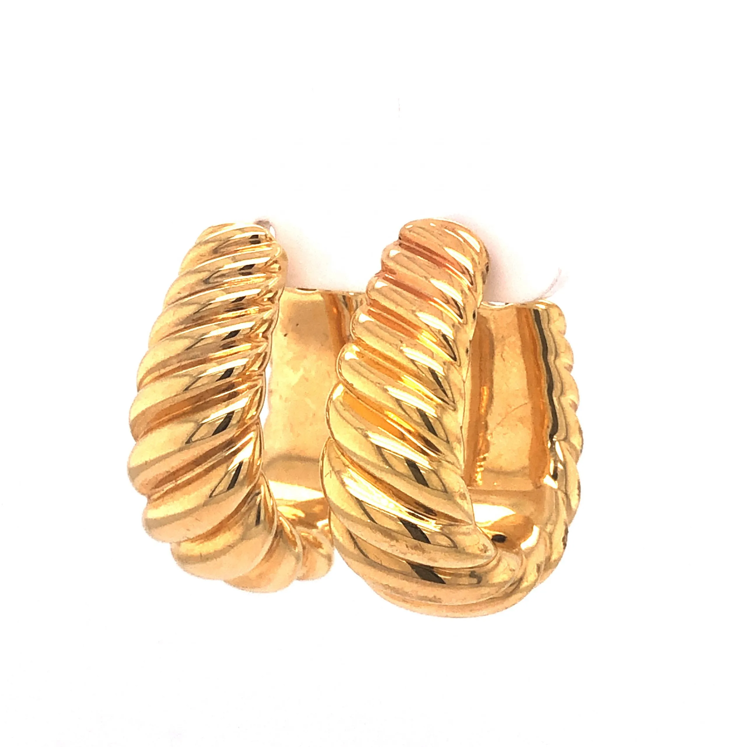 Rope Textured Hoop Earrings in 14k Yellow Gold